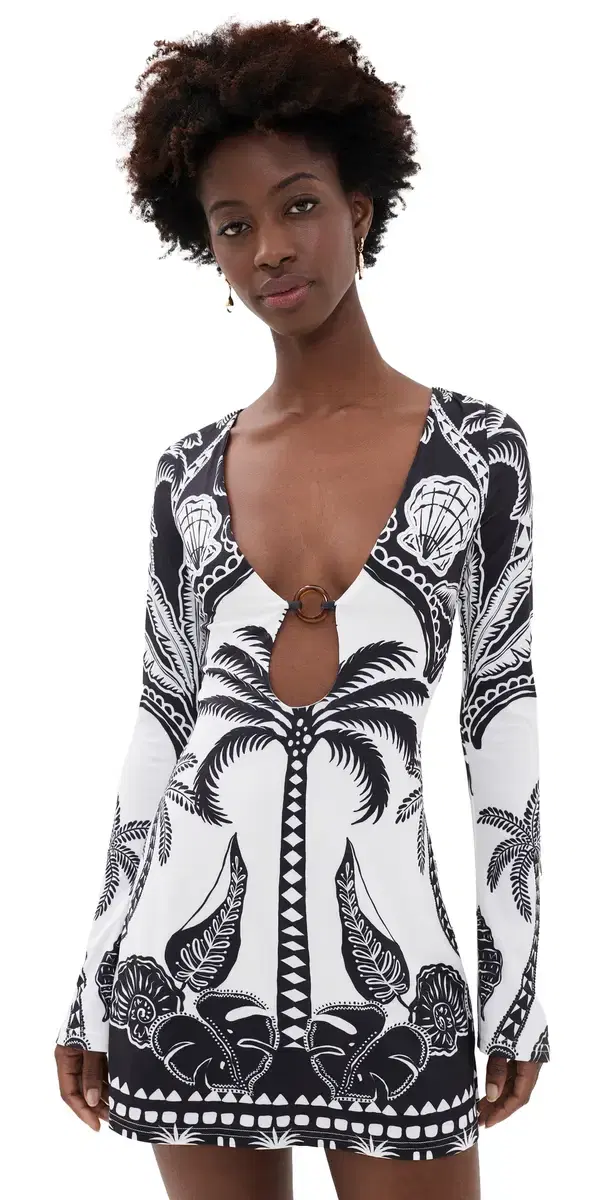 Eternity leeved Mini Dress Kaden Black/White