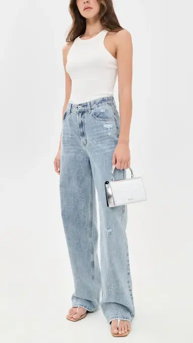 LIONESS Diamante Jeans Light Denim | Thumbnail 5 LIONESS Diamante Jeans Light Denim | Thumbnail 5