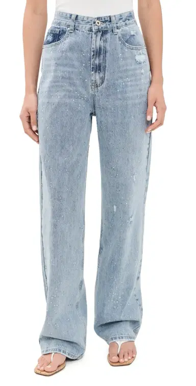 LIONESS Diamante Jeans Light Denim | Thumbnail 1 LIONESS Diamante Jeans Light Denim | Thumbnail 1