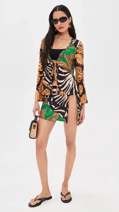 Farm Rio All Over Miniskirt Animal M | Thumbnail 5 Farm Rio All Over Miniskirt Animal M | Thumbnail 5