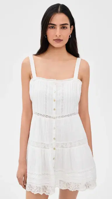 LoveShackFancy Charlize Dress Optic White M | Thumbnail 2