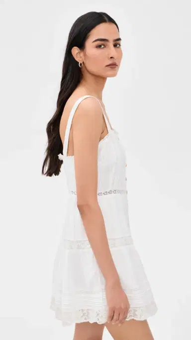 LoveShackFancy Charlize Dress Optic White M | Thumbnail 4