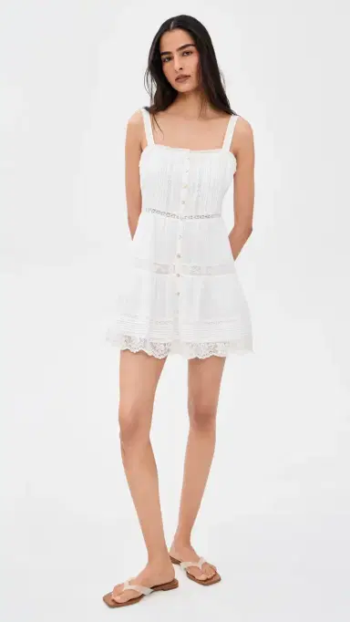LoveShackFancy Charlize Dress Optic White M | Thumbnail 5