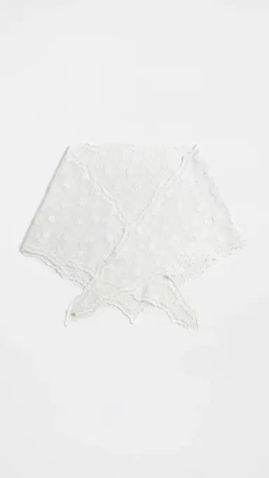 Lele Sadoughi Audrey Lace Scarf White Floral One Size | Thumbnail 3