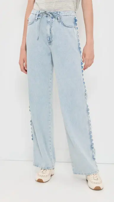 rag & bone Featherweight Phoebe Drawstring Jeans Alscallop | Thumbnail 3