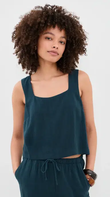 Z Supply Charli Cropped Linen Tank Eclipse S | Thumbnail 2 Z Supply Charli Cropped Linen Tank Eclipse S | Thumbnail 2