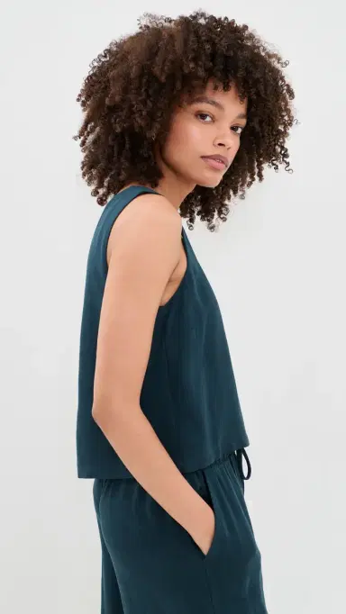 Z Supply Charli Cropped Linen Tank Eclipse S | Thumbnail 4 Z Supply Charli Cropped Linen Tank Eclipse S | Thumbnail 4