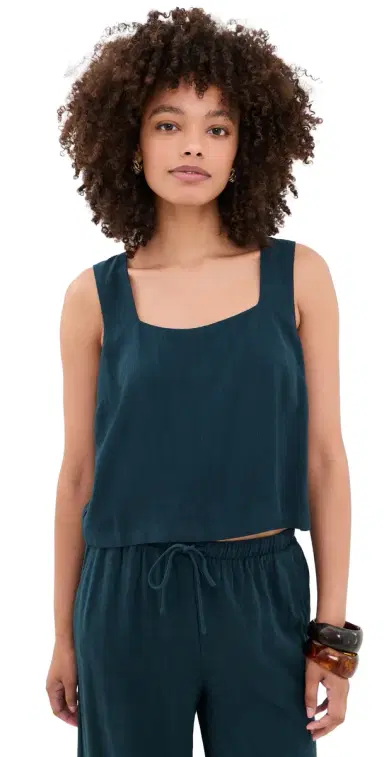Z Supply Charli Cropped Linen Tank Eclipse S | Thumbnail 1 Z Supply Charli Cropped Linen Tank Eclipse S | Thumbnail 1