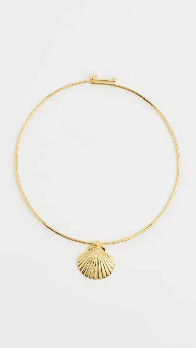 Madewell Shell Wire Collar Necklace Antique Gold One Size | Thumbnail 2