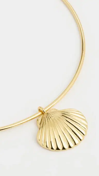 Madewell Shell Wire Collar Necklace Antique Gold One Size | Thumbnail 4