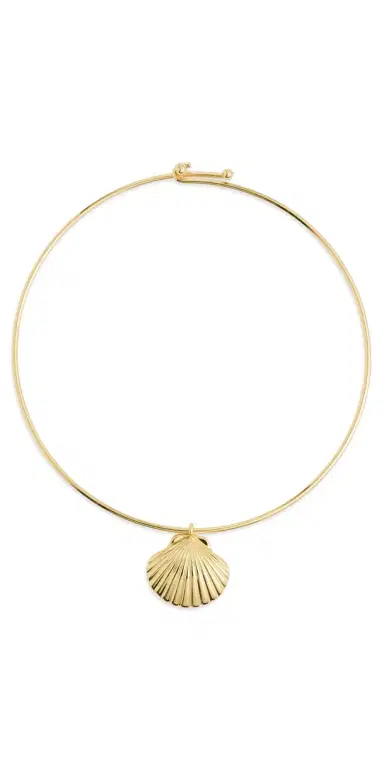Madewell Shell Wire Collar Necklace Antique Gold One Size | Thumbnail 1