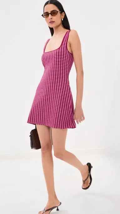 LE BOP Gingham Knit Mini Dress Bubblegum Pink | Thumbnail 2