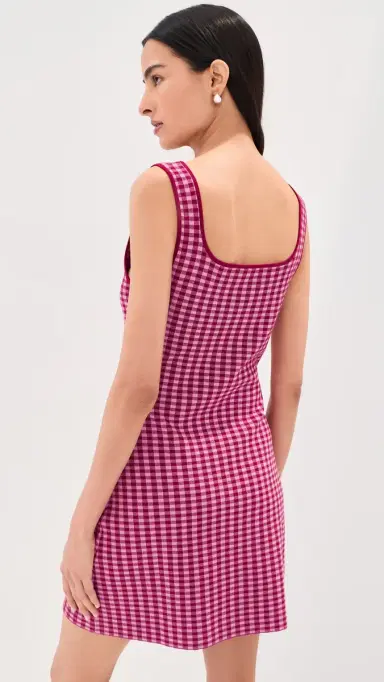 LE BOP Gingham Knit Mini Dress Bubblegum Pink | Thumbnail 4