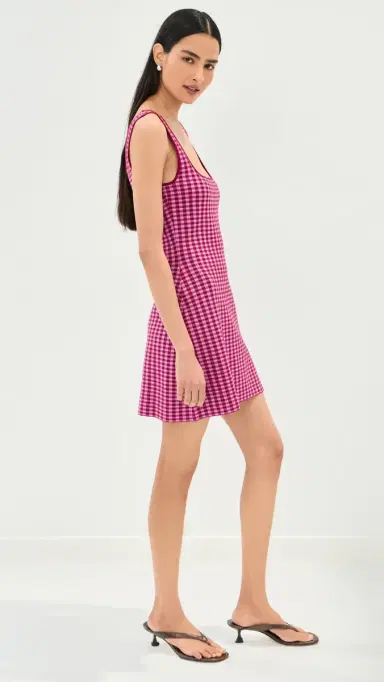 LE BOP Gingham Knit Mini Dress Bubblegum Pink | Thumbnail 5
