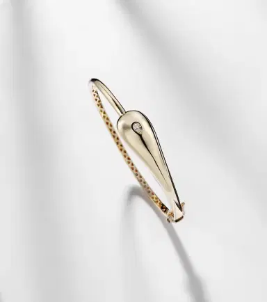 Mateo Water Droplet 14kt gold bangle with diamond | Thumbnail 2 Mateo Water Droplet 14kt gold bangle with diamond | Thumbnail 2