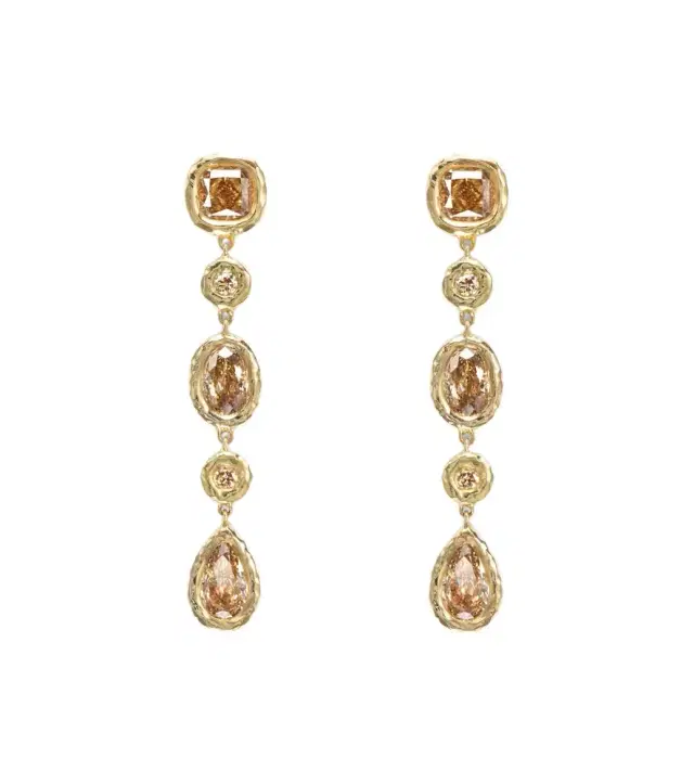 Octavia Elizabeth Nesting Gem 18kt gold drop earrings with diamonds