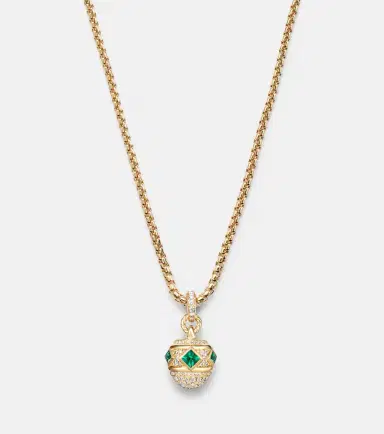 David Yurman Renaissance 18kt gold pendant necklace with diamonds and emeralds | Thumbnail 2