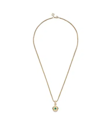 David Yurman Renaissance 18kt gold pendant necklace with diamonds and emeralds | Thumbnail 1