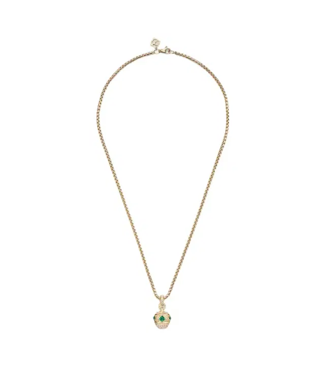 David Yurman Renaissance 18kt gold pendant necklace with diamonds and emeralds