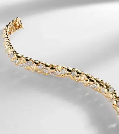 Rainbow K Blossom Small 14kt gold bracelet with diamonds | Thumbnail 5