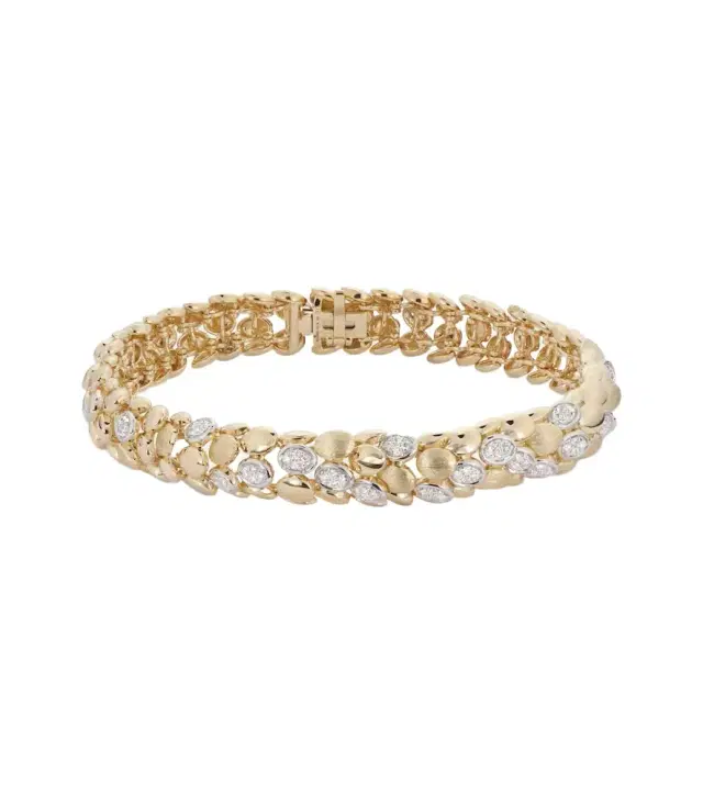 Blossom Small 14kt gold bracelet with diamonds