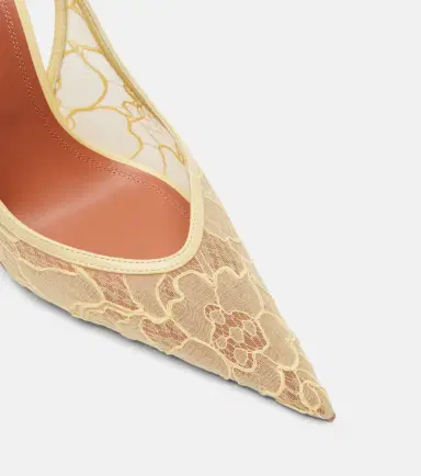 Amina Muaddi Anok leather-trimmed lace slingback pumps | Thumbnail 3 Amina Muaddi Anok leather-trimmed lace slingback pumps | Thumbnail 3