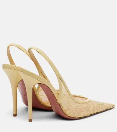 Amina Muaddi Anok leather-trimmed lace slingback pumps | Thumbnail 4 Amina Muaddi Anok leather-trimmed lace slingback pumps | Thumbnail 4