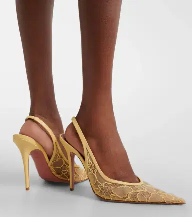 Amina Muaddi Anok leather-trimmed lace slingback pumps | Thumbnail 5 Amina Muaddi Anok leather-trimmed lace slingback pumps | Thumbnail 5
