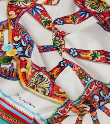 Dolce & Gabbana Carretto silk twill scarf | Thumbnail 2
