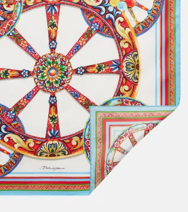 Dolce & Gabbana Carretto silk twill scarf | Thumbnail 3
