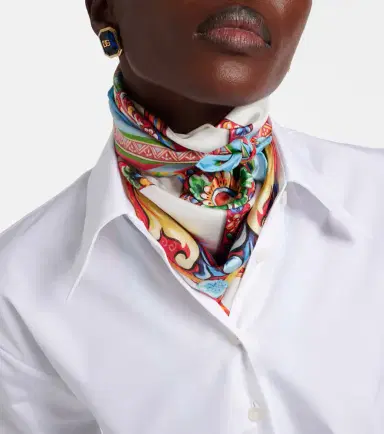 Dolce & Gabbana Carretto silk twill scarf | Thumbnail 4