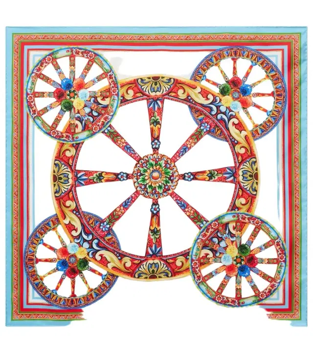 Carretto silk twill scarf