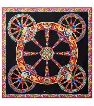 Dolce & Gabbana Carretto silk twill scarf | Thumbnail 1