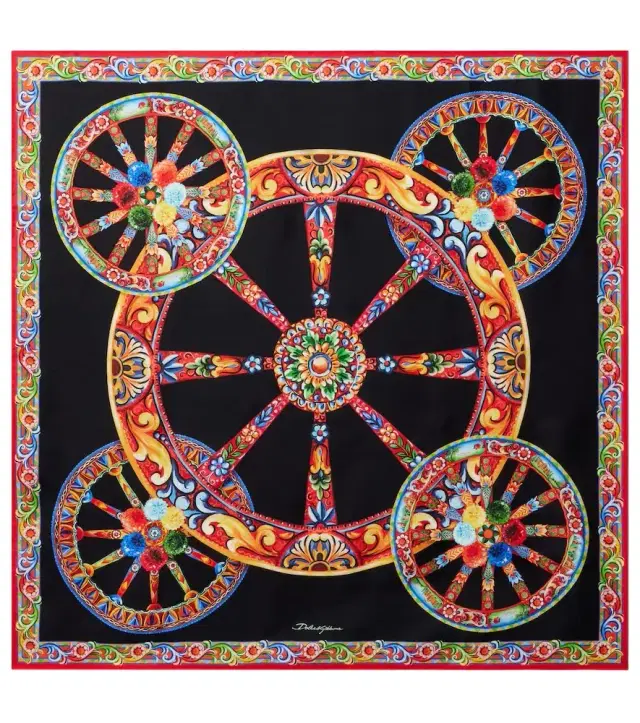Carretto silk twill scarf