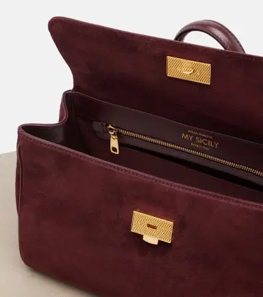 Dolce & Gabbana Sicily Medium suede top-handle bag | Thumbnail 2 Dolce & Gabbana Sicily Medium suede top-handle bag | Thumbnail 2