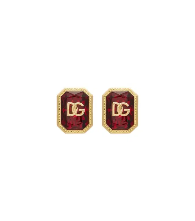 Dolce & Gabbana DG embellished clip-on earrings