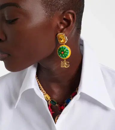 Dolce & Gabbana DG embellished clip-on earrings | Thumbnail 5