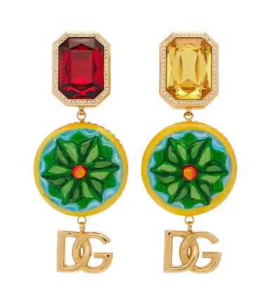 Dolce & Gabbana DG embellished clip-on earrings | Thumbnail 1