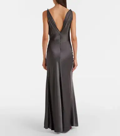 Victoria Beckham Posy draped gathered crêpe satin gown | Thumbnail 2 Victoria Beckham Posy draped gathered crêpe satin gown | Thumbnail 2