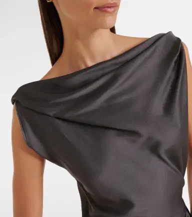 Victoria Beckham Posy draped gathered crêpe satin gown | Thumbnail 3 Victoria Beckham Posy draped gathered crêpe satin gown | Thumbnail 3