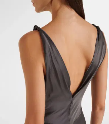 Victoria Beckham Posy draped gathered crêpe satin gown | Thumbnail 5 Victoria Beckham Posy draped gathered crêpe satin gown | Thumbnail 5