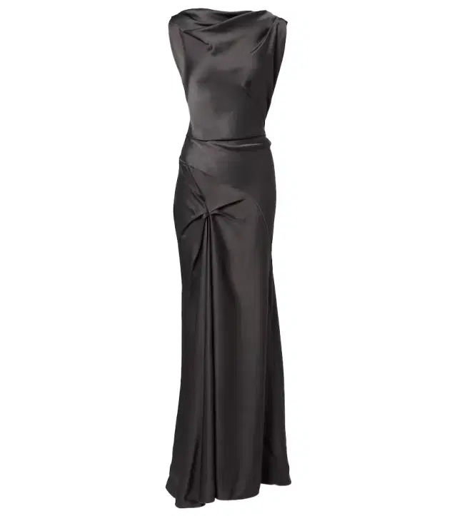 Victoria Beckham Posy draped gathered crêpe satin gown