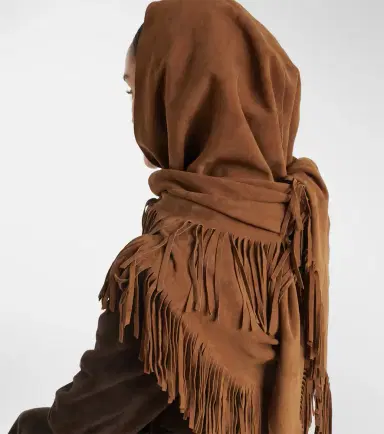 Nour Hammour Fringed suede shawl | Thumbnail 2 Nour Hammour Fringed suede shawl | Thumbnail 2