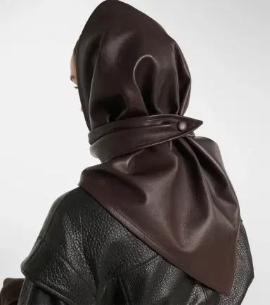 Nour Hammour Draped leather hood | Thumbnail 4 Nour Hammour Draped leather hood | Thumbnail 4