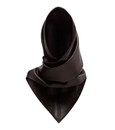 Nour Hammour Draped leather hood | Thumbnail 1 Nour Hammour Draped leather hood | Thumbnail 1
