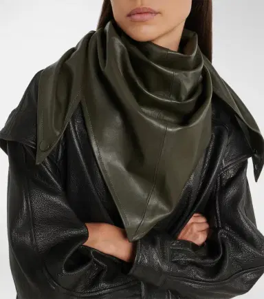 Nour Hammour Draped leather hood | Thumbnail 4 Nour Hammour Draped leather hood | Thumbnail 4