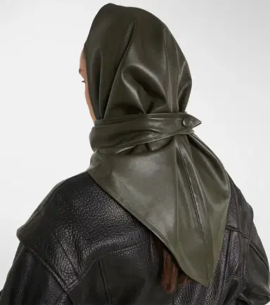 Nour Hammour Draped leather hood | Thumbnail 5 Nour Hammour Draped leather hood | Thumbnail 5