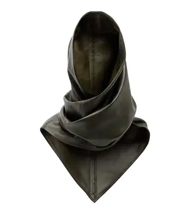 Nour Hammour Draped leather hood | Thumbnail 1 Nour Hammour Draped leather hood | Thumbnail 1