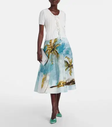 Oscar de la Renta Pointelle cotton and silk cardigan | Thumbnail 5