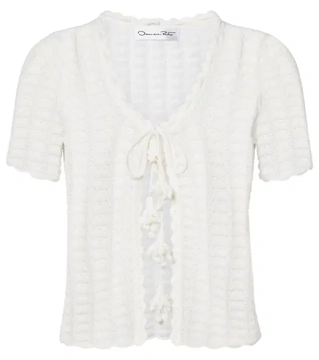 Oscar de la Renta Pointelle cotton and silk cardigan